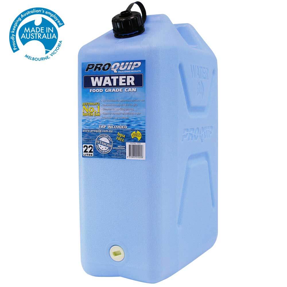 ProQuip 22L Light Blue Plastic Water Jerry Can with Tap