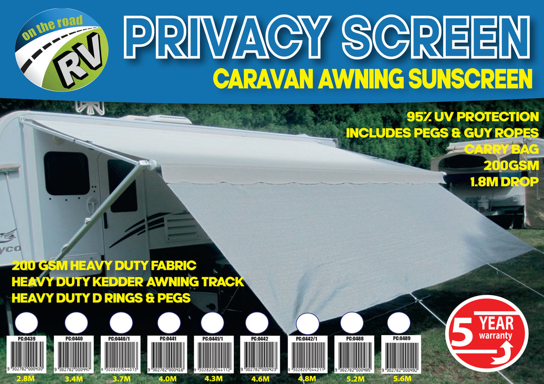 On The Road RV Caravan Awning Privacy Screen