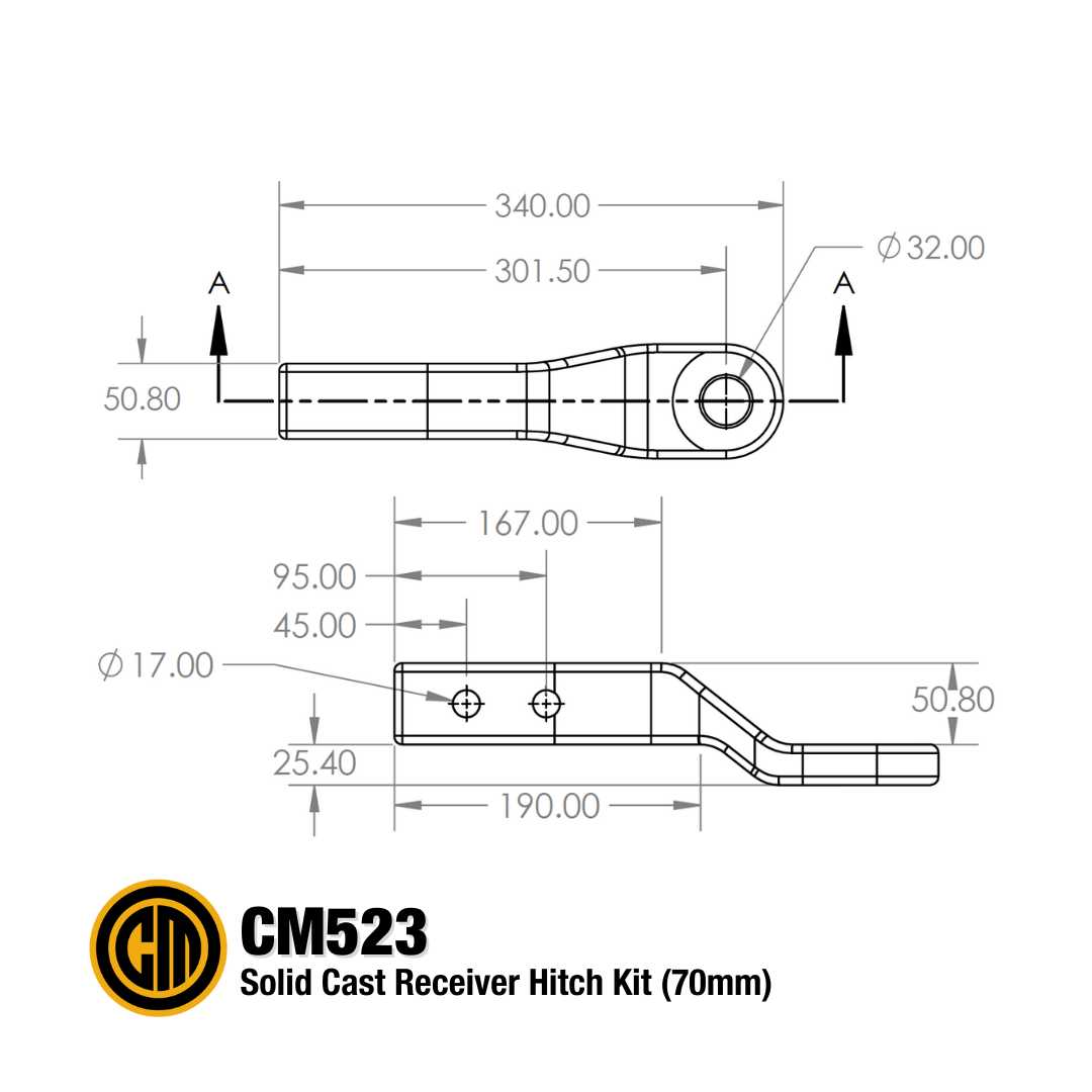 Couplemate 70mm Towbar Receiver Hitch 4500kg