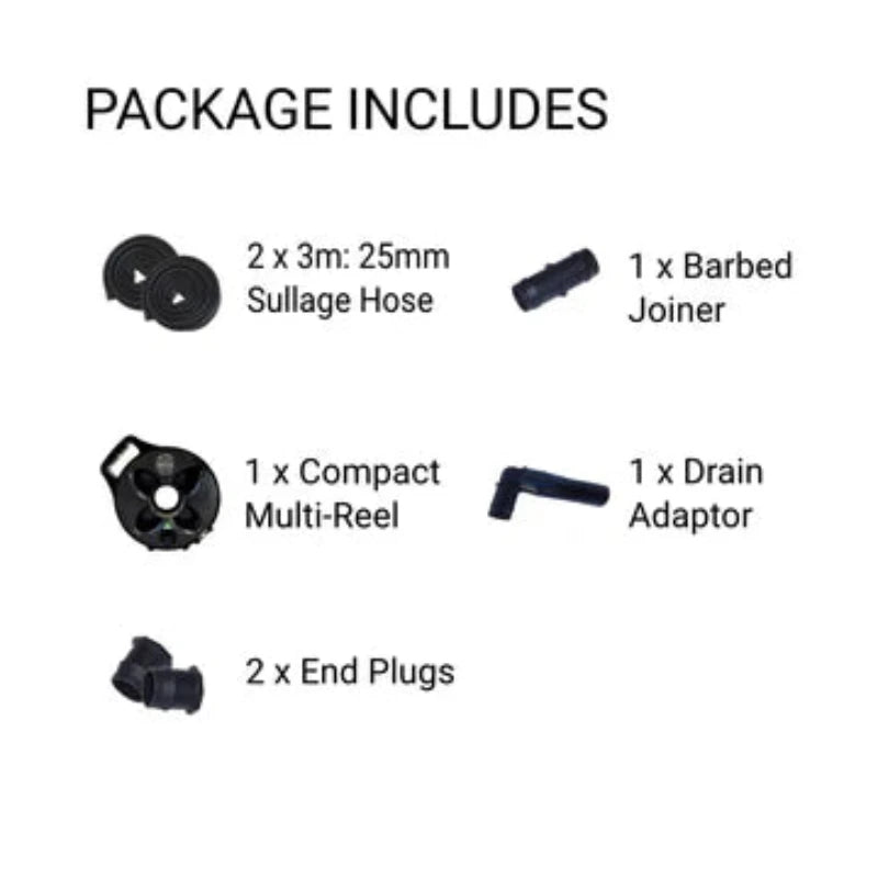 Flat Out 25mm Sullage Hose: 6m on Compact Multi-Reel