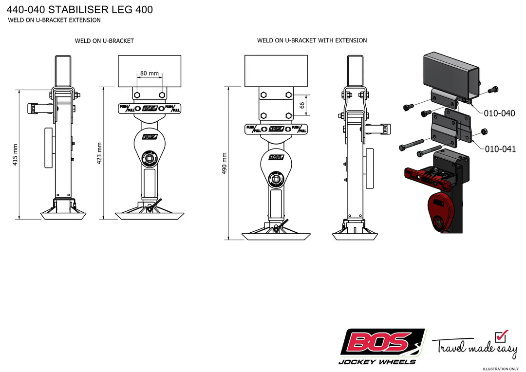 BOS 440-061 Stabiliser Leg Pair