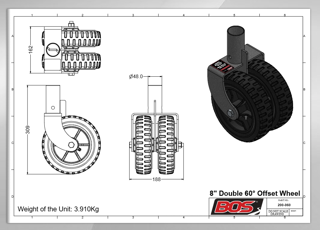 BOS 200-060 8inch Double Offset Wheel