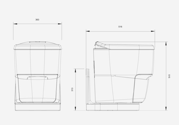 Clesana C1 Toilet (with L-Adapter Swivel Base)